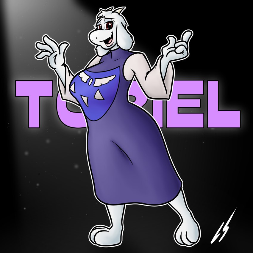 anthro big_breasts breasts curvy_female female fur horn solo white_body white_fur wide_hips lord_sarloc pukijr undertale undertale_(series) toriel bovid caprine goat mammal monster hi_res