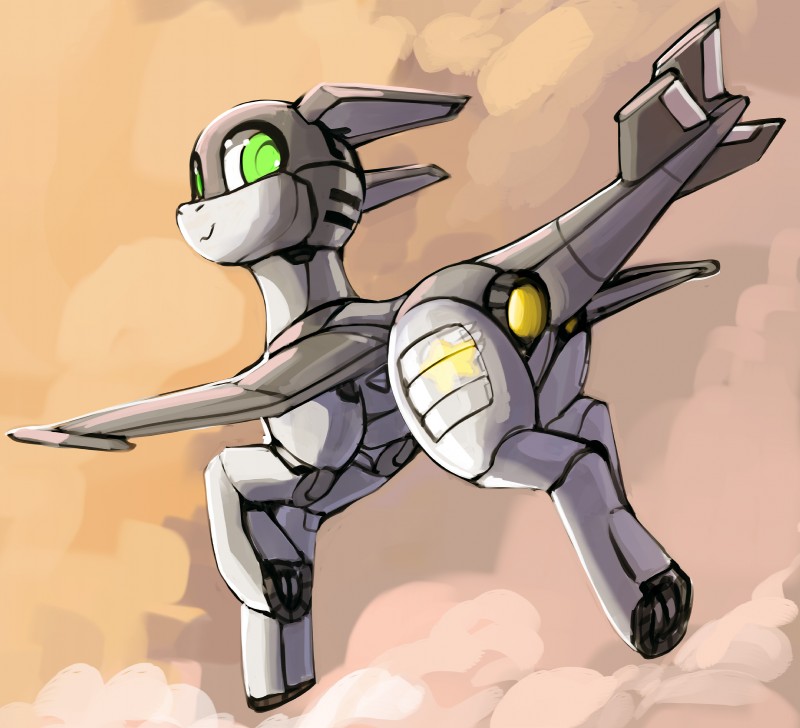 aircraft feral flying green_eyes machine smile solo vehicle dimfann hasbro my_little_pony fan_character living_aircraft living_machine living_vehicle robot 2019 absurd_res digital_media_(artwork) hi_res