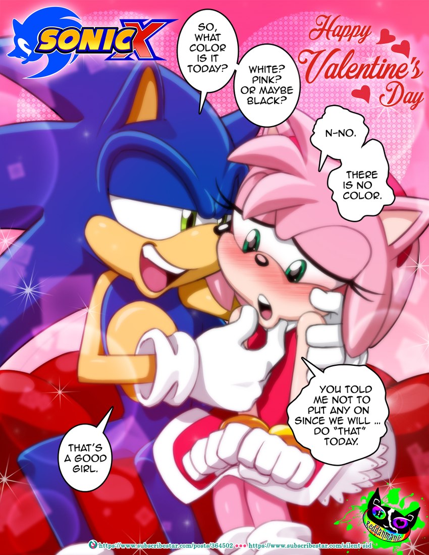 amy rose and sonic the hedgehog (sonic the hedgehog (series) and etc) created by silent-sid 1992