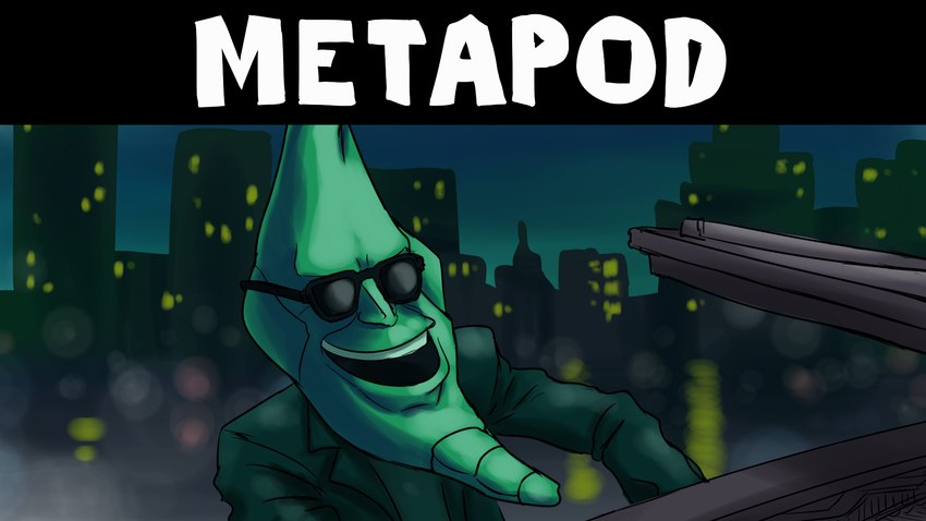 city clothing eyewear green_body happy male mascot open_mouth solo suit sunglasses teeth what_has_science_done ergomancy mcdonald's nintendo pokemon mac_tonight generation_1_pokemon metapod pokemon_(species) 16:9 hi_res widescreen