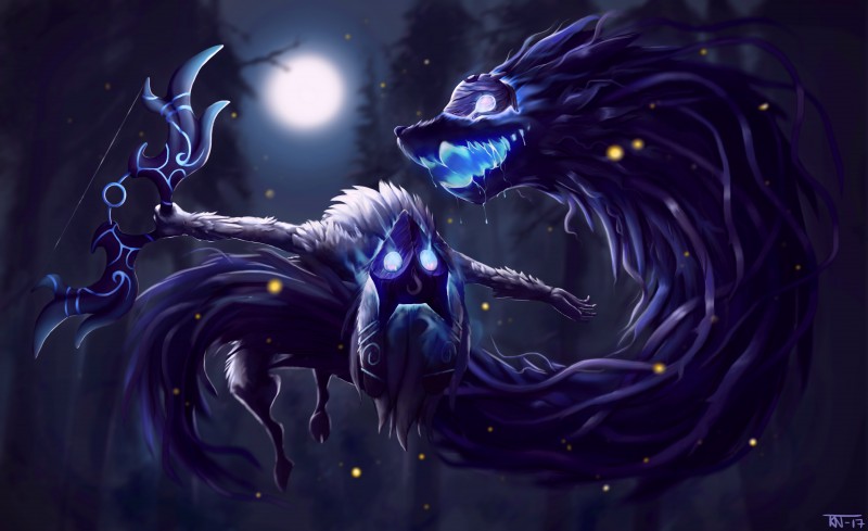 kindred, lamb, and wolf (league of legends and etc) created by trinemusen1