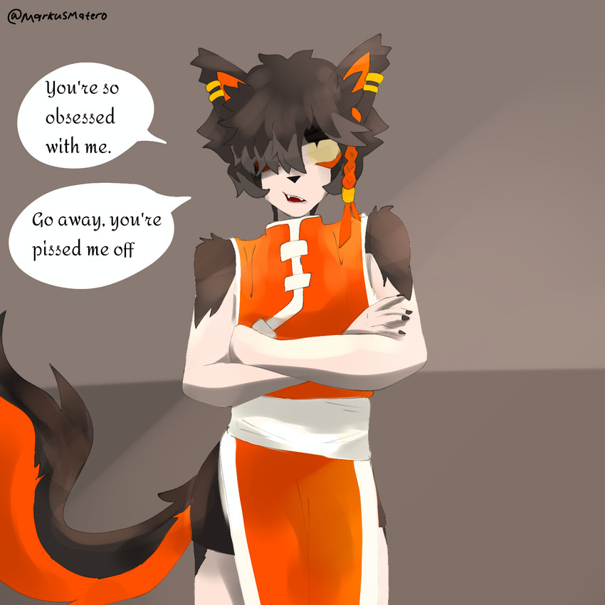 anthro asian_clothing clothing east_asian_clothing femboy japanese_clothing kimono male simple_background solo speech_bubble text white_body young young_male markusmatero arknights hypergryph studio_montagne aak_(arknights) canid canine domestic_cat felid feline felis mammal 1:1 absurd_res digital_media_(artwork) english_text hi_res ibispaint_(artwork)