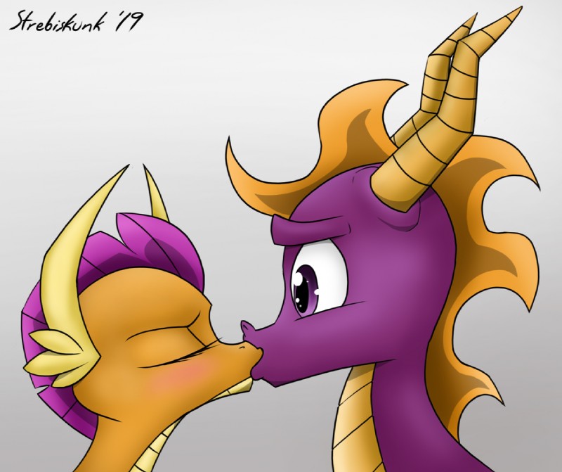 smolder and spyro (friendship is magic and etc) created by strebiskunk