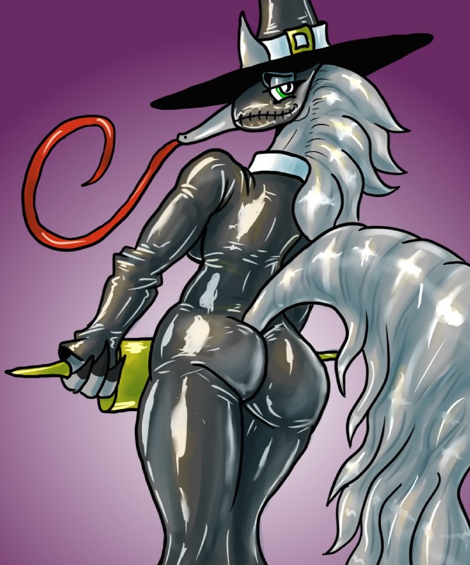 anthro black_bodysuit black_clothing black_latex black_skinsuit bodysuit butt clothing doctor enema_syringe female latex latex_bodysuit latex_clothing latex_skinsuit long_tongue plague_doctor skinsuit solo tight_clothing tongue dzemon kuhara anteater mammal pilosan xenarthran hi_res