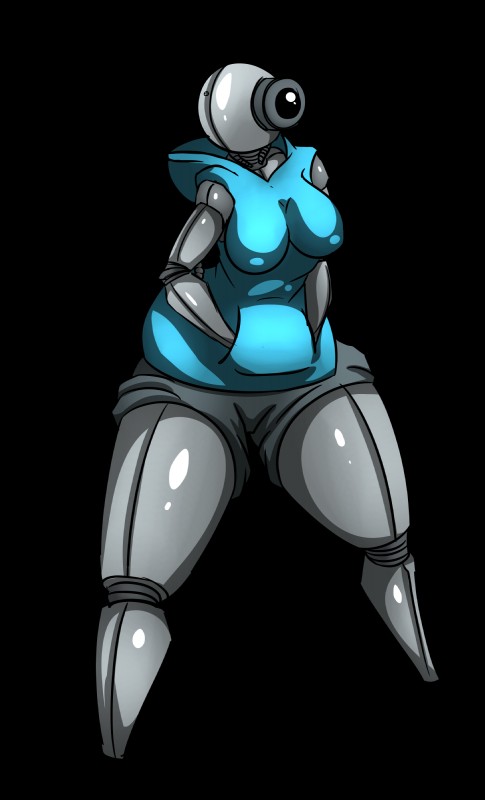 big_breasts bottomwear breasts camera clothed clothing curvy_figure female hoodie machine nipples not_furry shorts simple_background solo standing thick_thighs topwear transparent_background voluptuous wide_hips standing_tough humanoid robot 2018 absurd_res alpha_channel digital_media_(artwork) hi_res