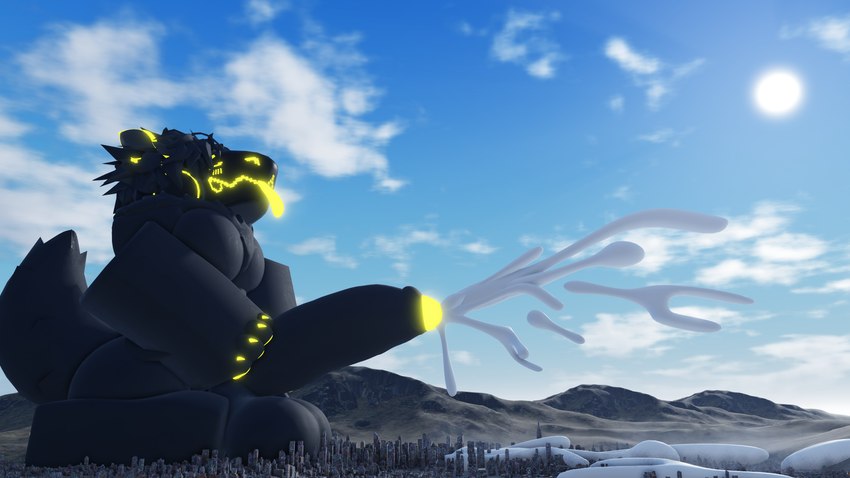 anthro balls big_balls big_pecs big_penis bodily_fluids city city_destruction cityscape cum cum_flooding destruction excessive_cum excessive_genital_fluids flooding foreskin genital_fluids genitals giga huge_balls huge_penis hyper hyper_balls hyper_cum hyper_genitalia hyper_penis landscape_dwarfing machine macro male mountain neon partially_retracted_foreskin pecs penis solo tail tongue tongue_out rbxshzzz roblox protogen 16:9 3d_(artwork) 4k absurd_res digital_media_(artwork) hi_res widescreen