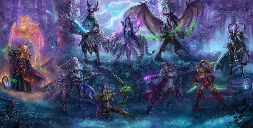 malfurion stormrage, illidan stormrage, demon hunter, kael'thas sunstrider, sylvanas windrunner, and etc (blizzard entertainment and etc) created by x-celebril-x