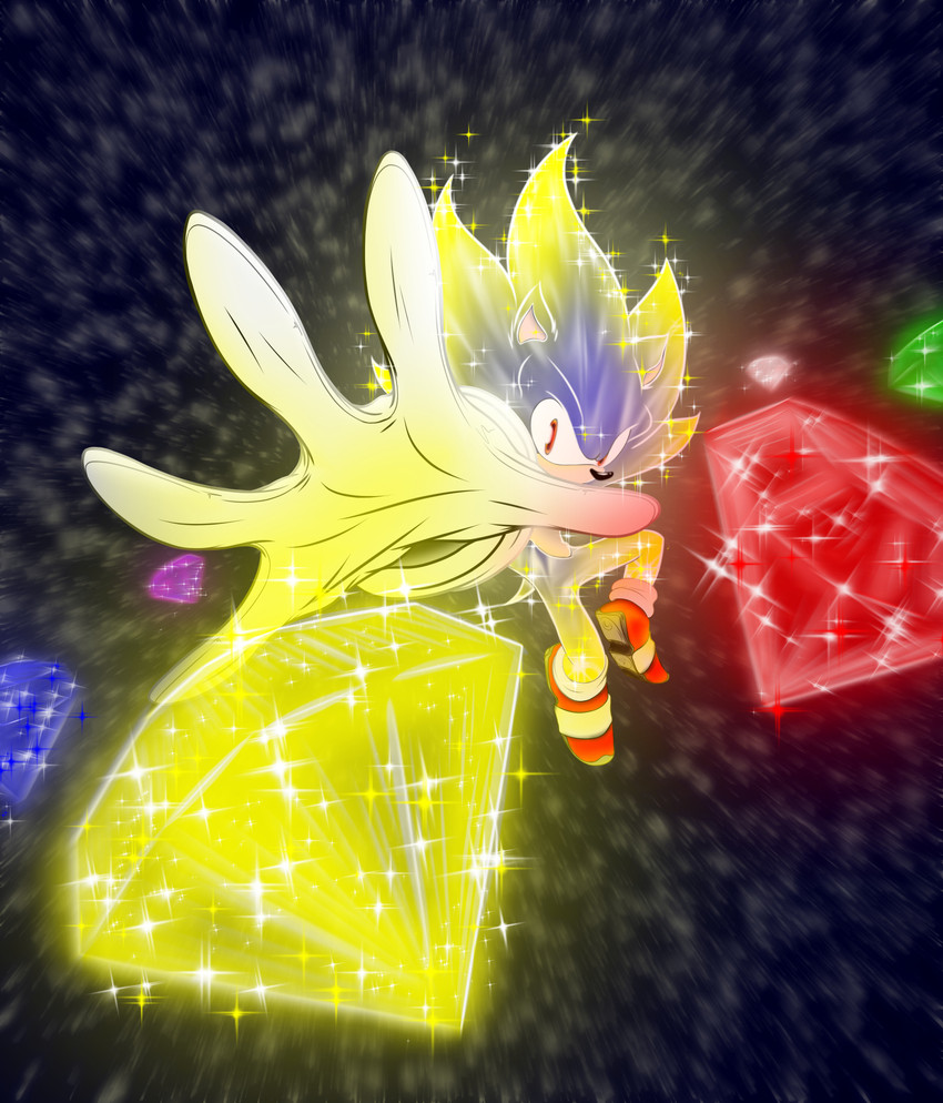 sonic the hedgehog and super sonic (sonic the hedgehog (series) and etc) created by eraide