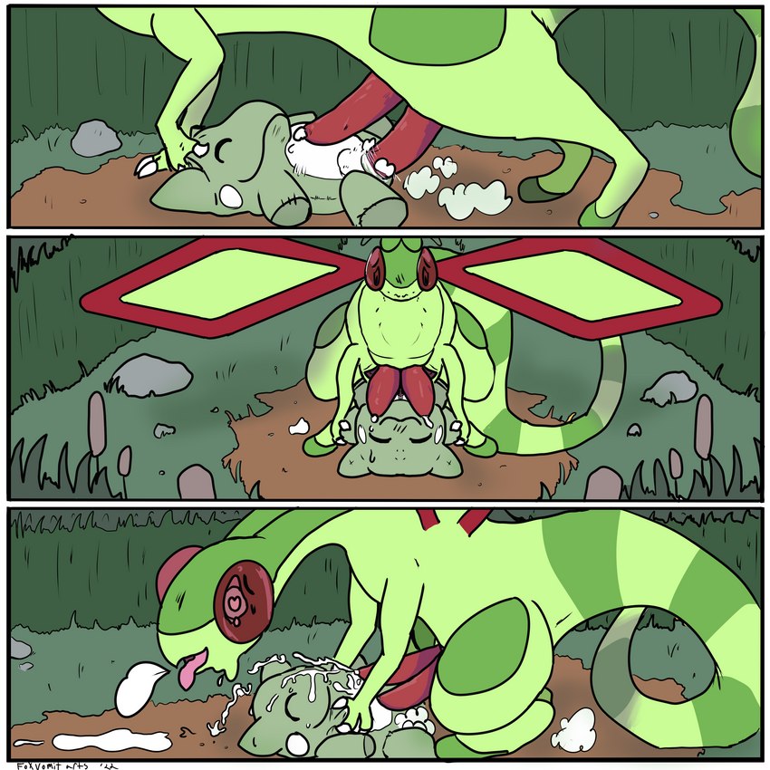 2_penises ^w^ animal_genitalia animal_penis bodily_fluids cum cum_everywhere cumshot ejaculation feral genital_fluids genitals hemipenes male messy multi_genitalia multi_penis orgasm_face penetration penis plushie plushophilia precum solo foxvomitarts nintendo pokemon substitute_doll flygon generation_3_pokemon pokemon_(species) 1:1 absurd_res comic hi_res
