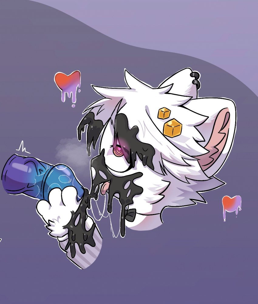 accessory ambiguous_gender anthro blue_penis bodily_fluids breath cum disembodied_penis duo ear_piercing erection fur genital_fluids genitals glans goo_drip goo_transformation gradient_penis hair hair_accessory heart_eyes heart_pupils heart_symbol holding_another's_penis holding_penis looking_pleasured male nude open_mouth paws penis piercing pink_inner_ear purple_penis side_view simple_background solo_focus tail tongue tongue_out transformation unusual_bodily_fluids unusual_cum unusual_genital_fluids vein veiny_penis white_body white_fur white_hair yumo_jiang 2025 colored headshot_portrait hi_res portrait shaded