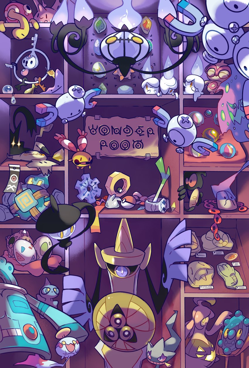1_eye 3_eyes 3_fingers :> ambiguous_gender bell black_body blue_body brown_body candle chandelier colored_fire dipstick_ears doll drawn_on_face ear_markings egg evolutionary_stone fangs featureless_hands feral fingers fire food for_a_head front_view glistening glistening_eyes glowing gold_(metal) golden_body green_mouth green_sclera grey_body group jack-o'-lantern key keyring lamp leek legless looking_aside looking_at_another looking_at_object looking_at_viewer looking_down looking_down_at_another magnet markings mask mega_stone melee_weapon metallic_body multi_eye multicolored_body multicolored_ears nest no_pupils onion open_mouth open_smile pink_body pink_tongue plant pokeball pokemon_egg pseudo_hair pupils purple_body purple_fire rag red_cheeks red_sclera red_shell screw shelf shell sign slit_pupils smile spiral_eyes star_eyes striped_markings stripes sword teeth text time_gear tongue vegetable vertical_bar_eyes weapon white_body yellow_body yellow_eyes yellow_sclera zipper zipper_mouth limb_(artist) nintendo pokemon aegislash animate_inanimate baltoy banette bronzong bronzor chandelure chimecho chingling corsola ditto_(pokemon) generation_1_pokemon generation_2_pokemon generation_3_pokemon generation_4_pokemon generation_5_pokemon generation_6_pokemon generation_7_pokemon ghost golett gourgeist klefki lampent legendary_pokemon litwick living_melee_weapon living_sword living_weapon magnemite magneton meltan mimikyu minior minior_(meteor_form) pokemon_(species) shuckle shuppet spirit spiritomb unown_(pokemon) unown_b unown_d unown_e unown_i unown_l unown_m unown_n unown_o unown_r unown_w yamask 2019 absurd_res artist_name digital_media_(artwork) hi_res shaded soft_shading