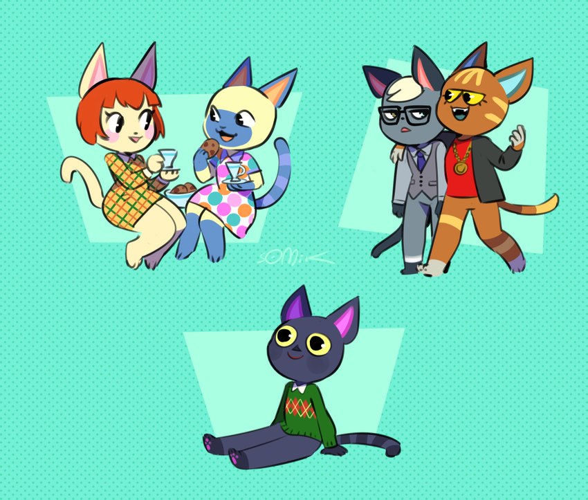 felicity, katt, kiki, mitzi, and raymond (animal crossing and etc) created by somik