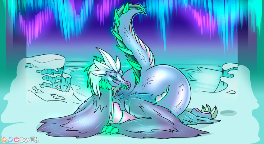 auroth the winter wyvern (european mythology and etc) created by wingedwilly