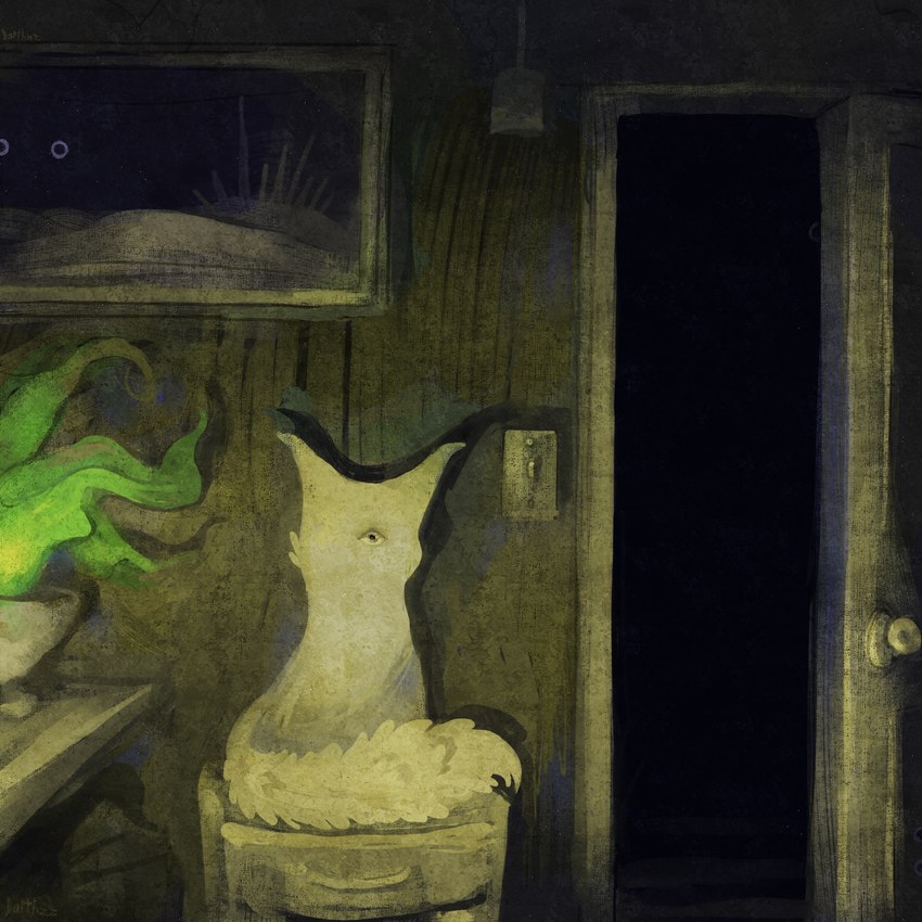 1_eye ambiguous_gender creepy darkness door eyes_in_darkness feral fluffy fluffy_tail light_switch open_door painting plant plant_pot potted_plant surrealism tail darthzz_(artist) domestic_cat felid feline felis mammal 1:1 2024 digital_media_(artwork) digital_painting_(artwork) hi_res