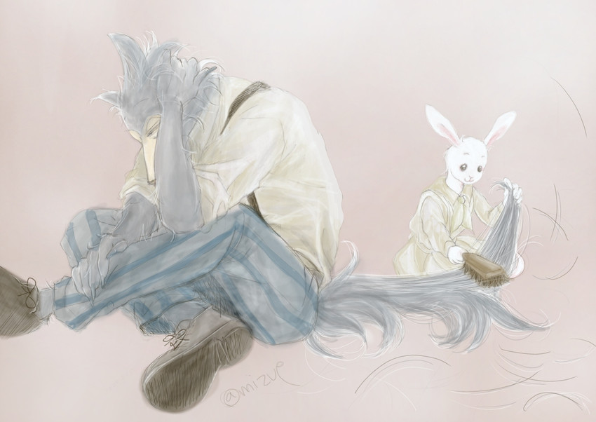 haru and legoshi (beastars) created by mizue