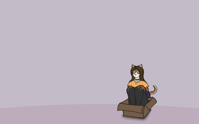 ambiguous_anthro ambiguous_gender anthro arm_warmers armwear box cardboard cardboard_box clothing collar container hands_on_knees hands_on_legs sitting sitting_in_box mglblaze blaze_(mglblaze) domestic_cat felid feline felis mammal 16:10 hi_res sketch widescreen nonbinary_(lore)