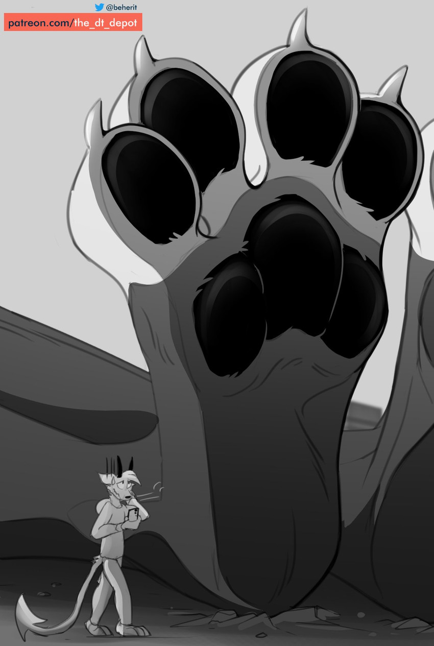 4_toes ambiguous_gender anthro barefoot biped black_body black_fur black_horn black_nose black_pawpads black_text bodily_fluids bottomwear breath cellphone claws clothed clothing duo electronics extreme_size_difference faceless_anthro faceless_character feet fingers foot_focus fur fur_markings fur_tuft grey_background grey_body grey_bottomwear grey_claws grey_clothing grey_fur grey_hoodie grey_markings grey_pants grey_topwear half-closed_eyes hand_on_cheek head_tuft hindpaw holding_cellphone holding_object holding_phone hoodie horn larger_ambiguous larger_anthro long_tail looking_at_foot looking_at_paw looking_up lying male markings multicolored_body multicolored_fur narrowed_eyes nude on_back on_ground pants paw_shot paw_tuft pawpads paws phone pointed_tail scared side_view simple_background size_difference smaller_anthro smaller_male smartphone standing sweat tail text thin_tail three-quarter_view toes topwear tuft twitter_logo walking white_body white_fur white_markings white_text worried beherit patreon twitter deviltod zim_(zimskunk) ambiguous_species canid canine demon fox mammal 2021 digital_drawing_(artwork) digital_media_(artwork) english_text greyscale hi_res monochrome sketch url watermark