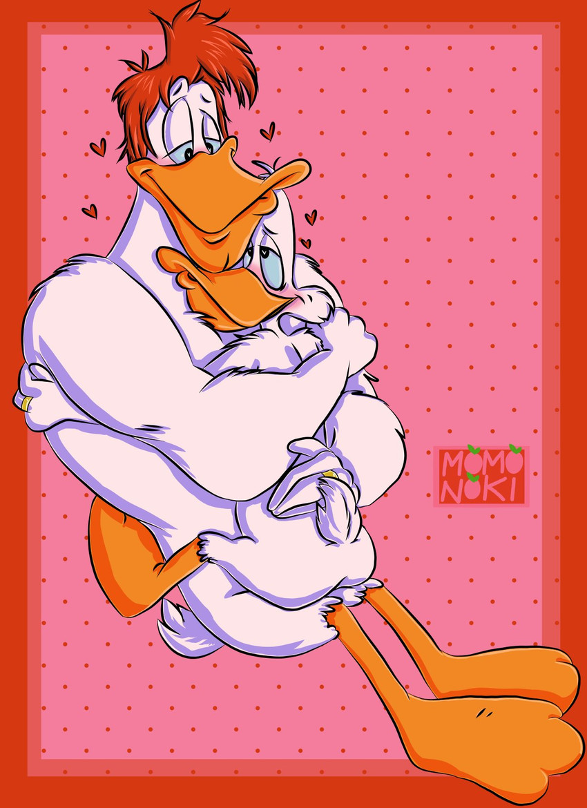 anthro blush duo hand_on_butt heart_eyes heart_symbol hug male male/male married_couple nude ring sex spread_legs spreading momonoki23 darkwing_duck disney ducktales ducktales_(2017) drake_mallard launchpad_mcquack anatid anseriform avian bird duck hi_res