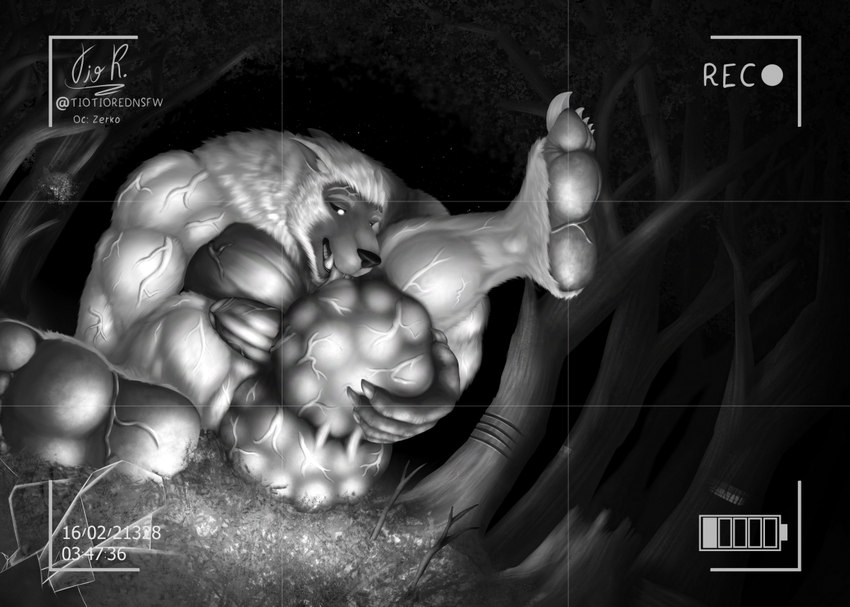 5_fingers anthro ball_grab ball_lick balls balls_pregnancy battery battery_life big_balls biped breasts broken_lens camera camera_hud camera_view claws detailed_background erection eyebrows feet fingers foreskin fur genitals glans glowing glowing_eyes grass grey_body hair hand_on_balls huge_balls humanoid_genitalia humanoid_penis hyper hyper_balls hyper_genitalia leaf licking male night night_vision nude open_mouth oral outside penis plant pregnant pregnant_male recording roots scratches self_lick sex sitting sitting_on_ground sky solo teeth testicular_pregnancy text thick_penis time toes tongue tongue_out tree unusual_pregnancy vein veiny_arms veiny_balls veiny_breasts veiny_feet veiny_muscles veiny_penis white_body white_fur tiotiored mythology zerko_(vanzily) canid canine hybrid mammal mythological_canine mythological_creature werecanid werecanine werecreature werewolf yeti 2025 artist_name black_and_white dated digital_drawing_(artwork) digital_media_(artwork) english_text full-length_portrait greyscale monochrome portrait shaded signature