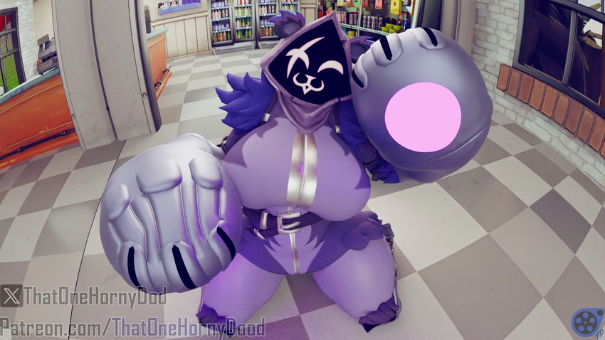 anthro big_breasts big_butt breasts butt clothing female gloves glowing handwear huge_breasts huge_thighs jacket mittens paw_pose pose shadow_face sitting sitting_on_ground smile smiling_at_viewer solo thick_thighs topwear thatonehornydood arc_system_works blazblue blender_cycles epic_games fortnite raven_team_leader bear felid kaka_(blazblue) mammal 16:9 3d_(artwork) blender_(artwork) digital_media_(artwork) hi_res widescreen