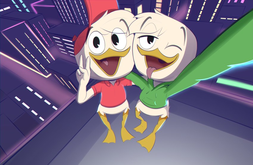 huey duck and louie duck (ducktales (2017) and etc) created by limettin