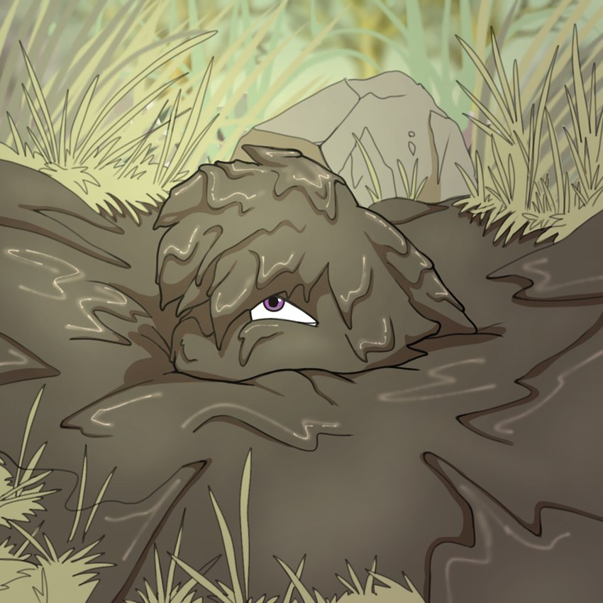 anthro dirty grass hair male messy mud mud_covered mud_puddle muddy nature nature_background outside partially_submerged pink_eyes plant rock sinking solo wam perrygoat lagomorph leporid mammal rabbit 1:1 hi_res