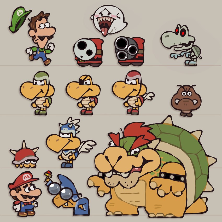 eyepatch koopa, koopa general, bowser, kamek, luigi, and etc (the super mario bros movie and etc) created by cas van de pol