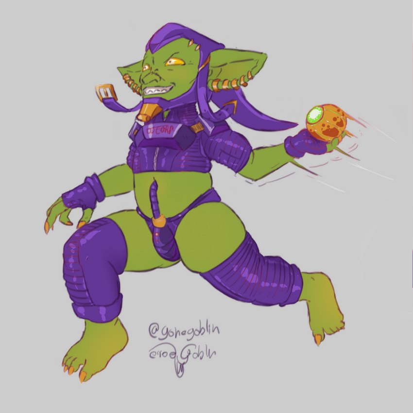 belly big_ears bomb bulge claws clothing crop_top ear_piercing explosives feet humor latex latex_clothing latex_legwear legwear male nails navel not_furry piercing sharp_nails sharp_teeth shirt solo teeth thick_thighs topwear gone_goblin green_goblin goblin humanoid 1:1