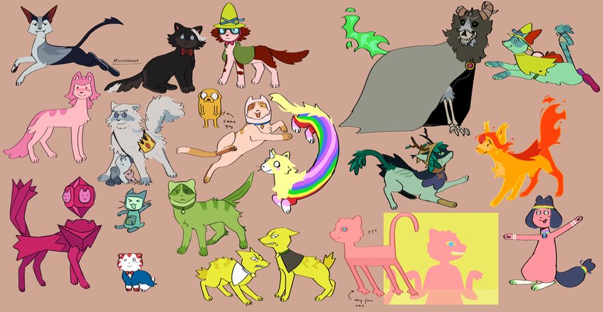 alternate_species alternate_universe ambiguous_gender anthro clothed clothed_feral clothing crown dual_persona female feral feralized fire furgonomic_headwear furgonomics furrification group headgear horn machine male multicolored_body plant rainbow_body simple_background unicorn_horn young young_ambiguous young_feral mintleflower adventure_time cartoon_network fionna_and_cake abracadaniel betty_grof bmo earl_of_lemongrab fern_(adventure_time) finn_the_human flame_princess grob_gob_glob_grod huntress_wizard ice_king jake_the_dog lady_rainicorn magic_man marceline_abadeer peppermint_butler princess_bubblegum prismo_(adventure_time) simon_petrikov the_lich_(adventure_time) alien canid canine canis deity demon domestic_cat domestic_dog elemental_creature felid feline felis fire_creature flora_fauna lich mammal rainicorn robot undead vampire absurd_res digital_drawing_(artwork) digital_media_(artwork) hi_res adopted_(lore) adopted_daughter_(lore) adoptive_brother_(lore) adoptive_brothers_(lore) adoptive_father_(lore) adoptive_sibling_(lore)