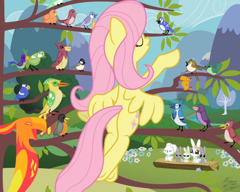 butt cutie_mark eyes_closed feathered_wings feathers female feral flower group hair outside pink_hair plant tail wings yellow_body yellow_feathers facelessjr european_mythology friendship_is_magic greek_mythology hasbro my_little_pony mythology angel_(mlp) fluttershy_(mlp) peewee_(mlp) philomena_(mlp) avian equid equine lagomorph leporid mammal mythological_avian mythological_bird mythological_creature mythological_equine mythological_firebird pegasus phoenix rabbit 5:4