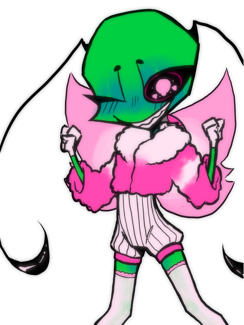 3_fingers ambiguous_gender antennae_(anatomy) bald blush blush_lines bottomwear chibi clothed clothing earless femboy fingers footwear fully_clothed glistening glistening_eyes gloves green_body green_skin handwear insect_wings jacket legwear one_eye_closed pak pink_clothing pink_eyes pink_wings pose shorts skinny slim smile smiling_at_viewer socks solo thigh_highs thigh_socks thin_thighs toothy_grin topwear upturned_eyes wings wink dreamscreep invader_zim nickelodeon diss_(dreamscreep) fan_character alien irken 2020 3:4 absurd_res digital_media_(artwork) hi_res procreate_(artwork) male_(lore)