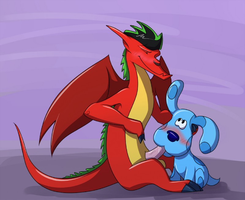 blue and jake long (american dragon: jake long and etc) created by jiffipper