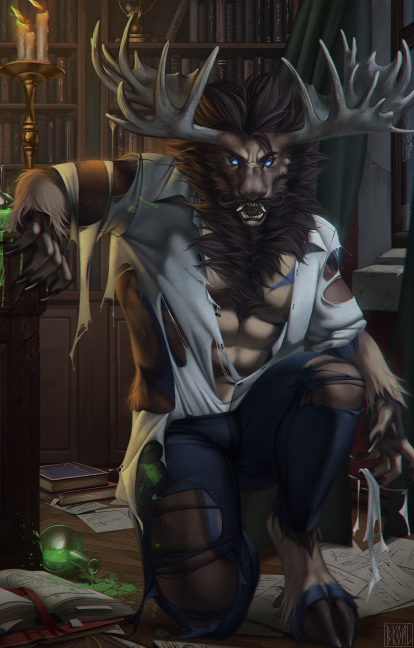 abs anthro antlers fur hooves horn male muscular muscular_anthro muscular_male pecs solo b.koal diffuse_moose deer mammal moose new_world_deer 2024 absurd_res hi_res