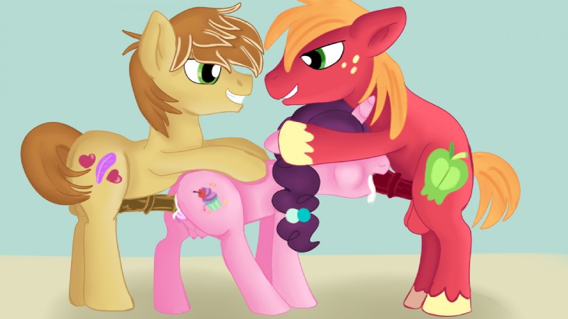 anus balls erection female feral genitals group group_sex male penetration sex simple_background jbond friendship_is_magic hasbro my_little_pony big_macintosh_(mlp) feather_bangs_(mlp) sugar_belle_(mlp) mammal 16:9 widescreen