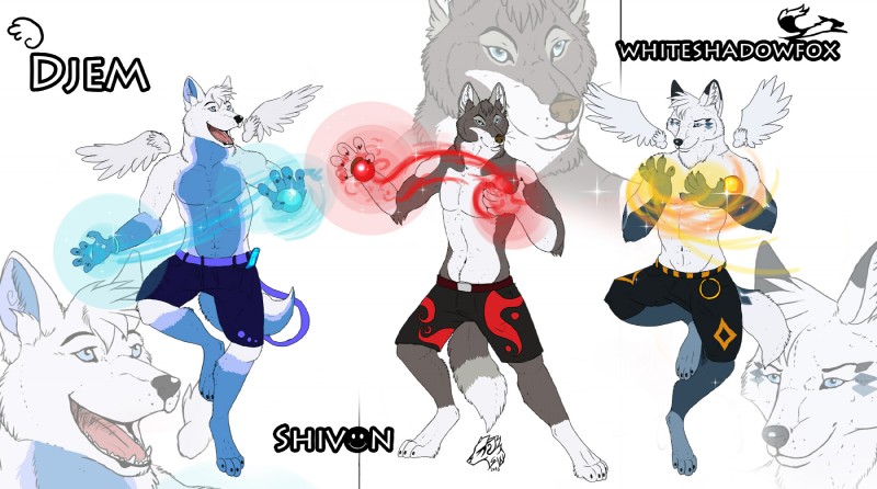 djem, shivon, and whiteshadowfox created by snow-wolf and snow-wolf601