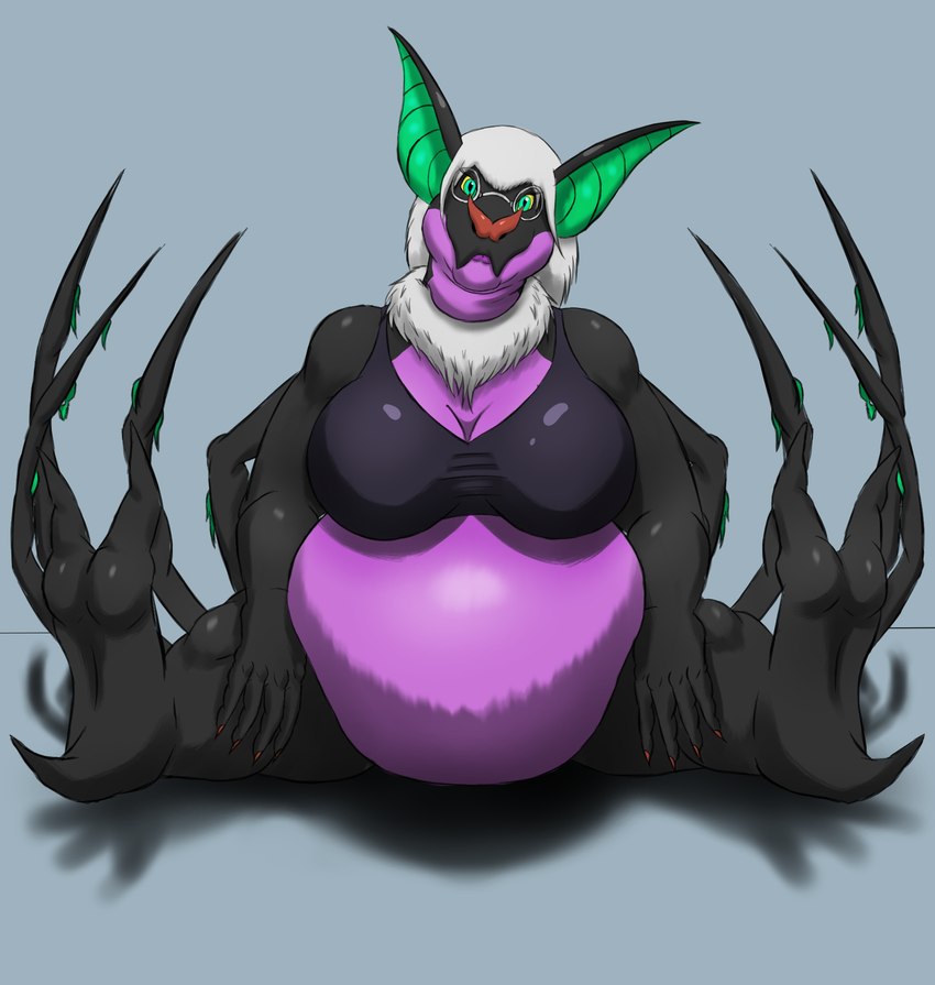 anthro belly big_belly big_breasts black_bra black_clothing black_underwear bra breasts clothing female overweight pregnant simple_background underwear covenant_(artist) nintendo pokemon vandal vandal_(covenant) generation_6_pokemon noivern pokemon_(species) hi_res