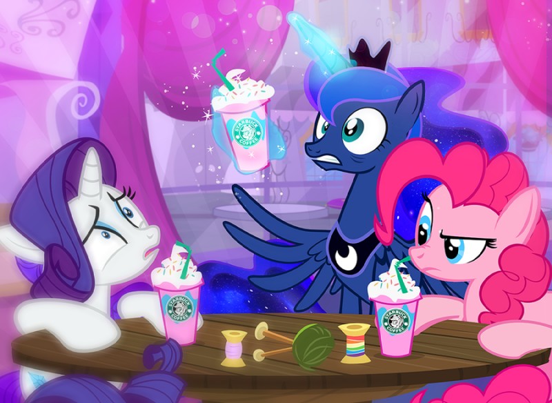 eye_bags female feral frappuccino glowing group horn levitation magic wings pixelkitties friendship_is_magic hasbro my_little_pony mythology pinkie_pie_(mlp) princess_luna_(mlp) rarity_(mlp) equid equine horse mammal mythological_creature mythological_equine pony unicorn winged_unicorn 2017