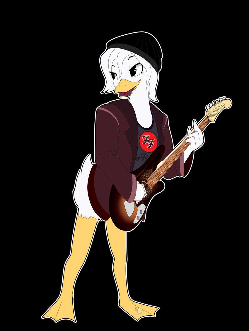 90s_clothing anthro bottomless clothed clothing electric_guitar female guitar guitarist musical_instrument musician playing_guitar playing_music plucked_string_instrument rock_(genre) shoeless simple_background singer solo string_instrument transparent_background blueondrive alternative_rock disney ducktales ducktales_(2017) fender_jaguar fender_musical_instruments_corporation grunge_(genre) hard_rock hardcore_punk heavy_metal punk_rock daisy_duck anatid anseriform avian bird duck 3:4 absurd_res alpha_channel hi_res