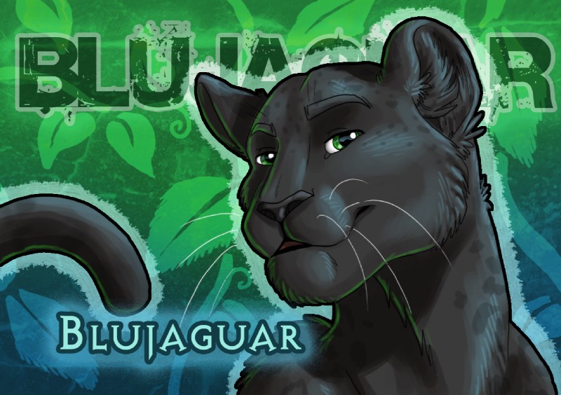 anthro black_body black_fur fur green_eyes male melanistic solo zhivago_(artist) felid jaguar mammal pantherine 2008