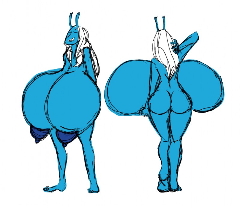 big_breasts breast_expansion breasts butt expansion female hair huge_breasts hyper hyper_breasts long_hair nipples not_furry smile solo white_hair kevemperor star_trek andorian