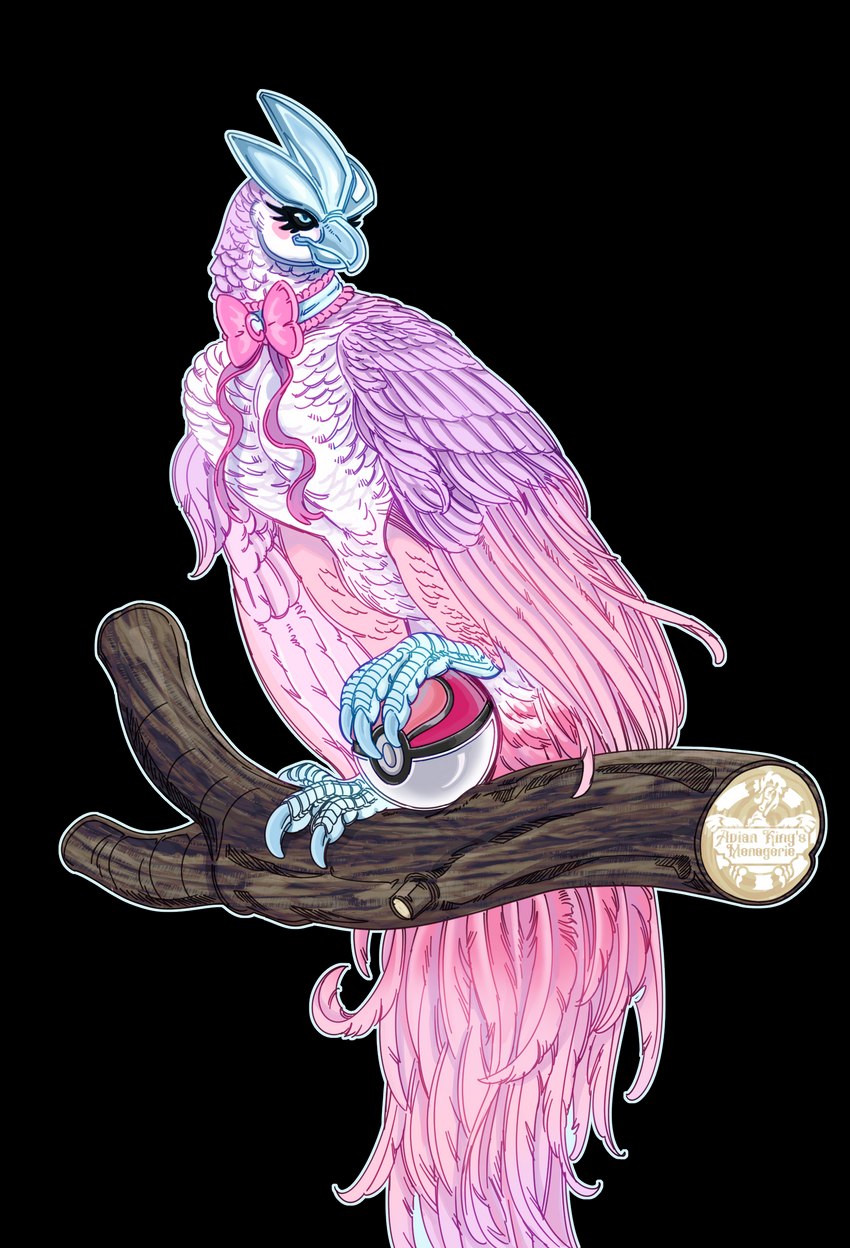 beak biped claws feathered_wings feathers female feral pink_body pink_feathers pokeball scutes simple_background solo transparent_background wings avian-king nintendo pokemon articuno avian generation_1_pokemon legendary_pokemon pokemon_(species) absurd_res alpha_channel hi_res