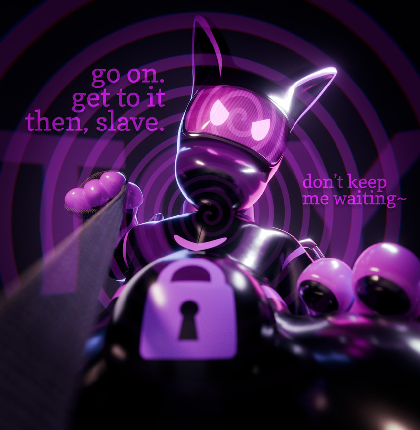 abstract_background anthro bulge chastity_device clothing dominant dominant_in_chastity dominant_male drone dronification first_person_view hypnosis latex latex_clothing latex_skinsuit leash leash_pull leashed_pov lock_bulge lock_symbol looking_at_viewer male mind_control null_bulge skinsuit solo spiral spiral_background submissive tight_clothing tanza3d e16f_(tanza3d) 3d_(artwork) digital_media_(artwork) hi_res