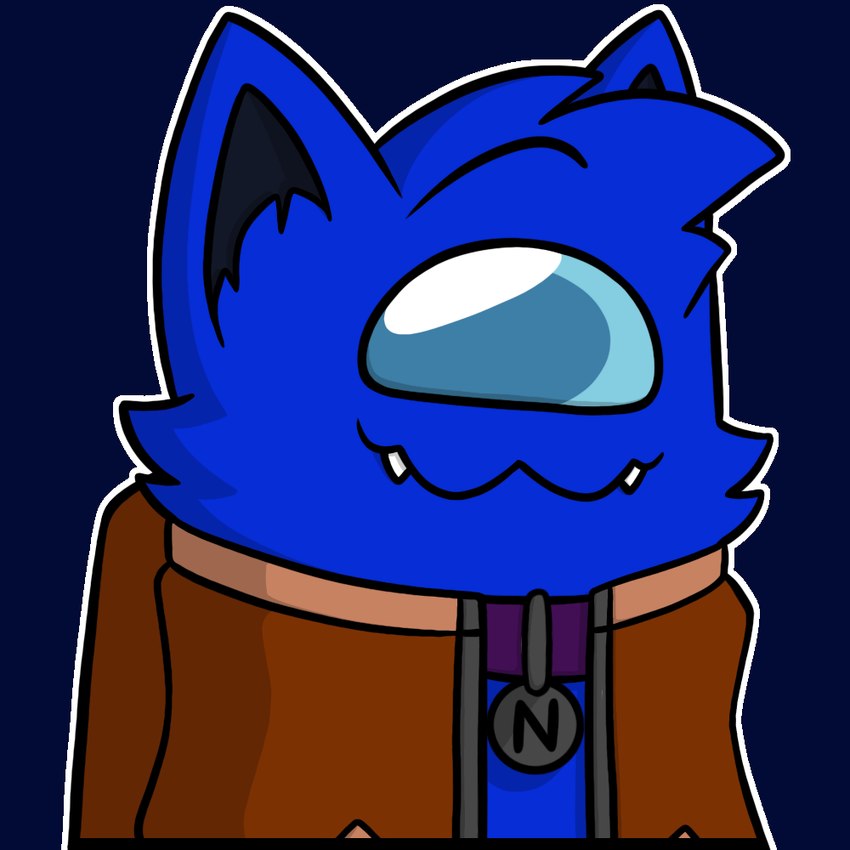 1_eye ambiguous_gender blue_body blue_eyes blue_fur cheek_tuft clothed clothing collar emote facial_tuft fur hair humanoid_pointy_ears jacket looking_at_viewer multi_ear pointy_and_animal_ears pointy_ears simple_background solo teeth topwear tuft demon_ascended_(artist) among_us innersloth impostor_(among_us) newt_wolfe_(demon_ascended) alien canid canine mammal 1:1 colored digital_drawing_(artwork) digital_media_(artwork) icon shaded nonbinary_(lore)