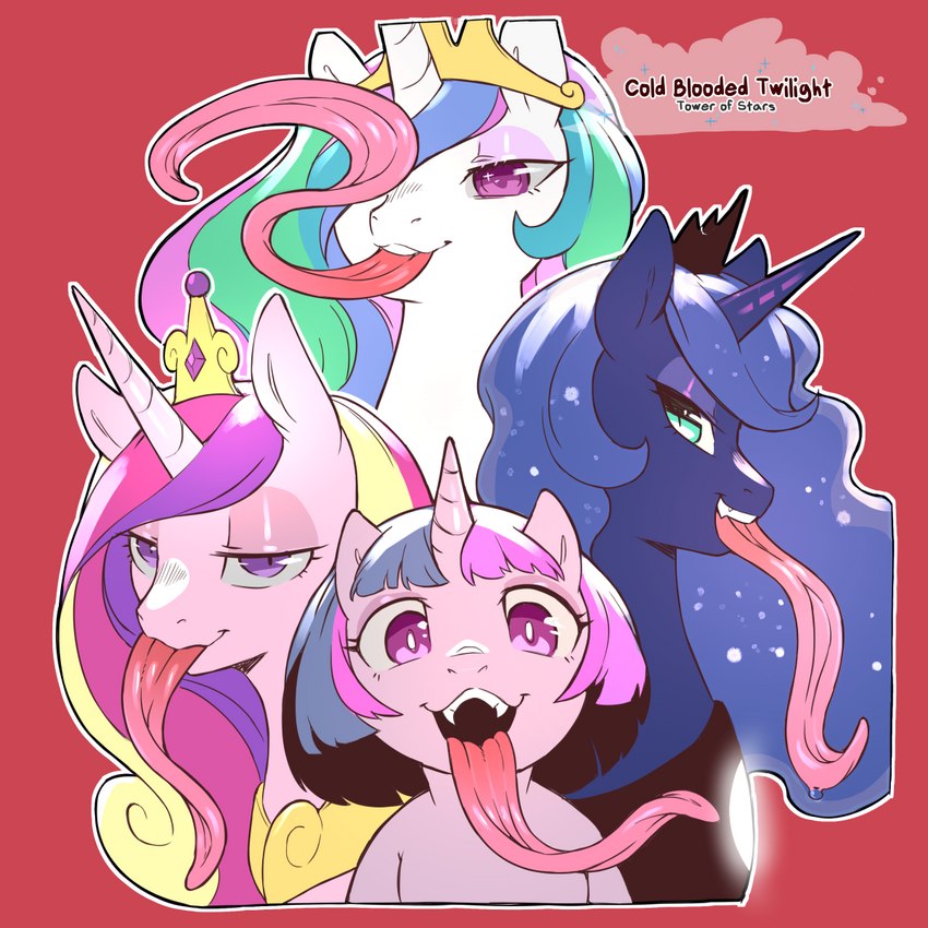 princess cadance, princess celestia, princess luna, and twilight sparkle (friendship is magic and etc) created by cold-blooded-twilight