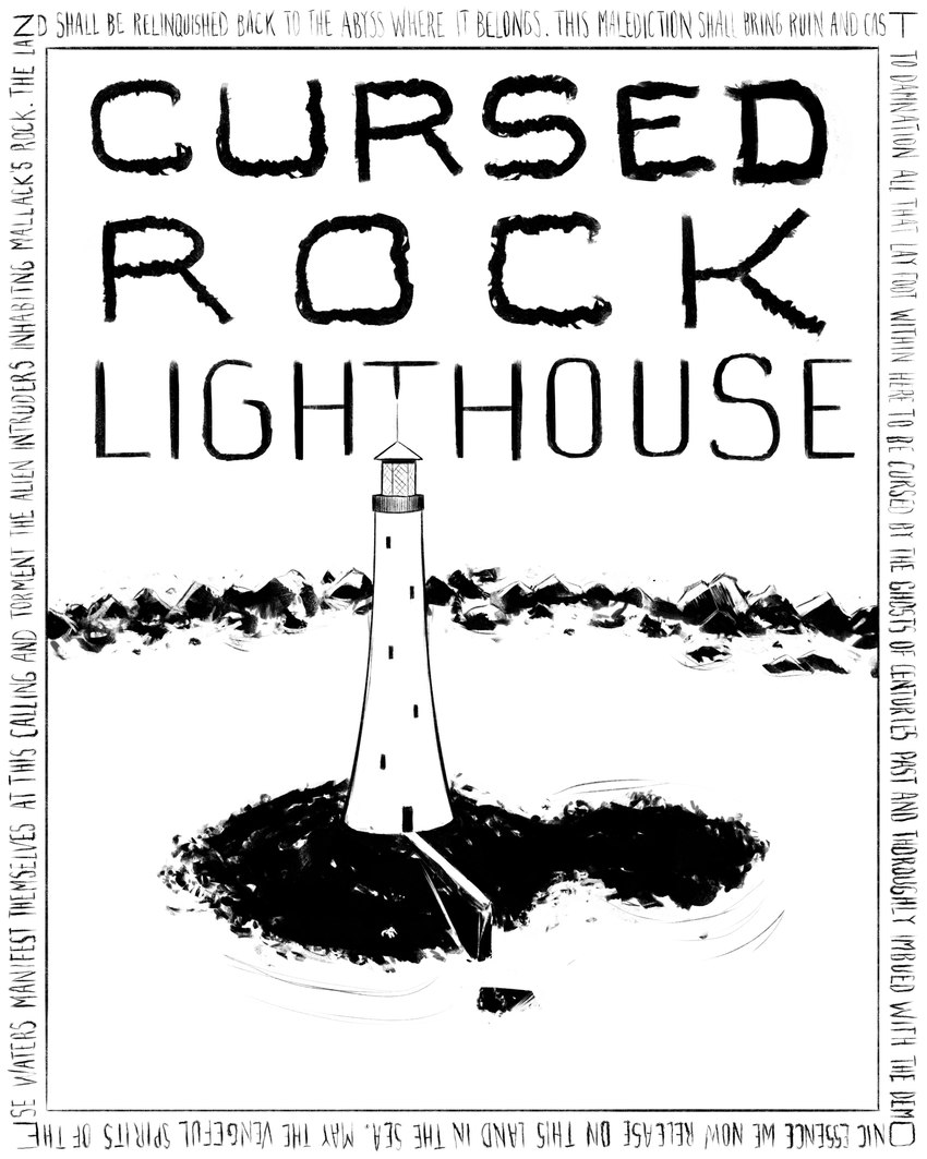beacon_(light) bold_text border curse lighthouse male pier railing ripples rock sea simple_background solo water white_background sharkinthepark komo_(sharkinthepark) komodo_dragon lizard monitor_lizard reptile scalie 2025 absurd_res black_and_white comic hi_res monochrome
