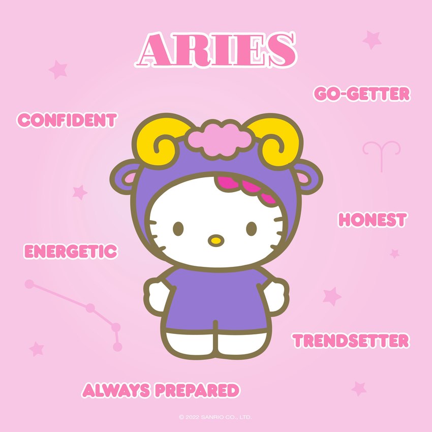 aries and hello kitty (hello kitty (series) and etc) created by unknown artist