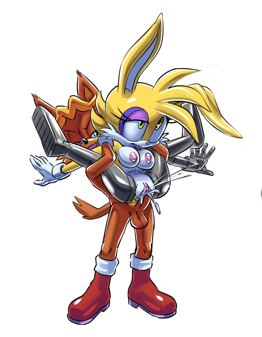 antoine d'coolette and bunnie rabbot (sonic the hedgehog (archie) and etc) created by rockthebull