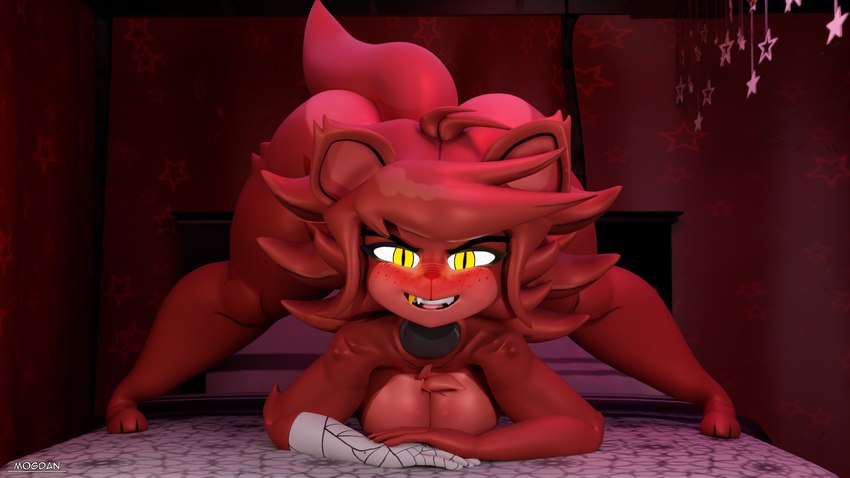 anthro ass_up bed big_breasts big_butt blush breasts butt crossgender female fingers furniture gold_(metal) gold_tooth jack-o'_pose machine mtf_crossgender on_bed pose pupils slit_pupils solo tail text yellow_eyes mogdan cryptiacurves_(modeler) five_nights_at_freddy's fredina's_nightclub scottgames fexa_(cryptiacurves) foxy_(fnaf) animatronic canid canine fox mammal robot 16:9 2024 3d_(artwork) digital_media_(artwork) hi_res widescreen