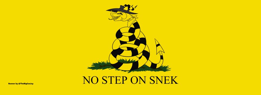 clothing fangs feral gadsden_flag hat headgear headwear male politics solo teeth ceejayponi_(artist) don't_tread_on_me helluva_boss striker_(helluva_boss) reptile scalie snake