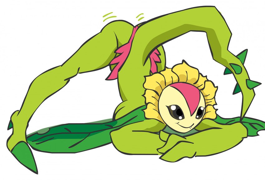 ass_up big_breasts breasts curvy_figure female flower jack-o'_pose not_furry nude plant pose simple_background smile solo sunflower thick_thighs voluptuous anonymous_artist bandai_namco digimon digimon_(species) elemental_creature elemental_humanoid flora_fauna humanoid plant_humanoid sunflowmon digital_drawing_(artwork) digital_media_(artwork) meme